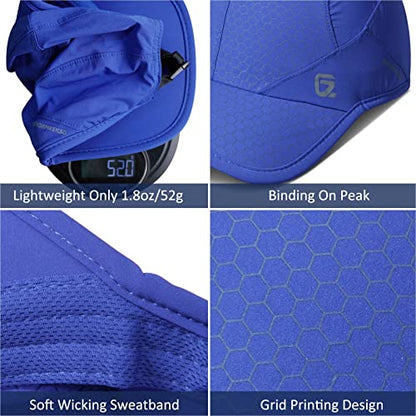 GADIEMKENSD Stretch Running Hat with Soft Brim, Quick Dry, Unstructured, Unisex-Adult - color: Blue