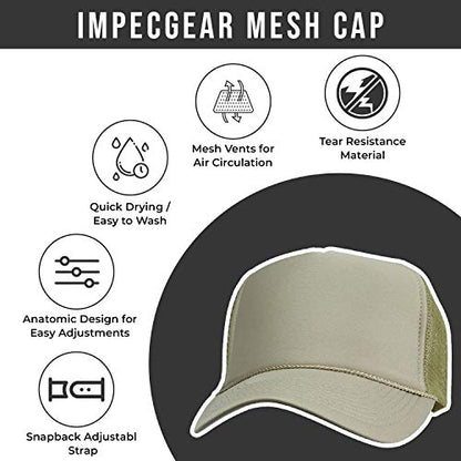2 Packs Baseball Caps Blank Trucker Hats Summer Mesh Cap (2 FOR Price of 1) - color: Khaki