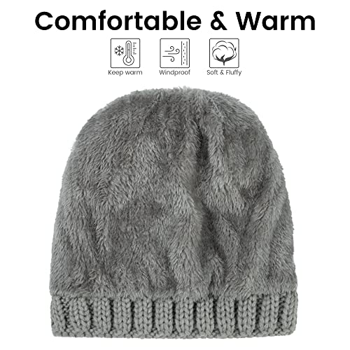 Arctic Paw Womens Winter Hat Cable Knit Beanie for Women Faux Fur Pompom Ears - color: Light Grey Hat Coffee Ball