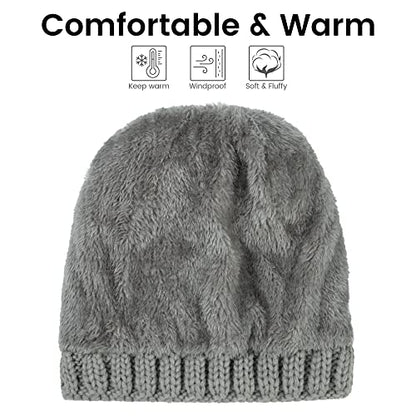 Arctic Paw Womens Winter Hat Cable Knit Beanie for Women Faux Fur Pompom Ears - color: Light Grey Hat Coffee Ball