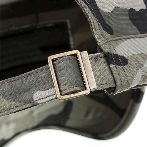 Cadet Army Cap for Men Women Military Adjustable Unisex Flat Top Hat - color: Flag Camo Green
