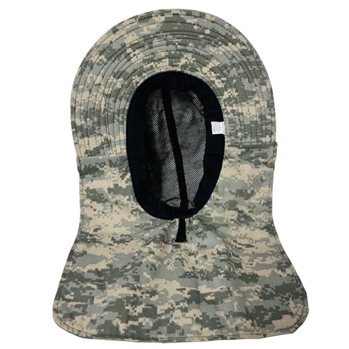 Packable and Adjustable Mesh Boonie Sun Hat with Neck Flap - color: Universal Digital Camo