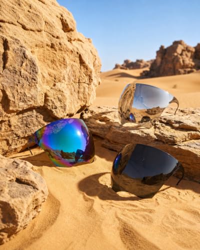 Full Face Shield Visor Sunglasses - Futuristic Mirror UV Blocking, Silver - color: Silver Mirror