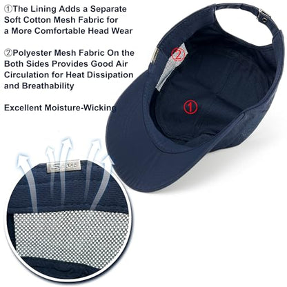 Loneshark Water Resistant Military Hat Quick Dry Cadet Cap Army Flat Top - color: Sport-logo-w-mesh-navy