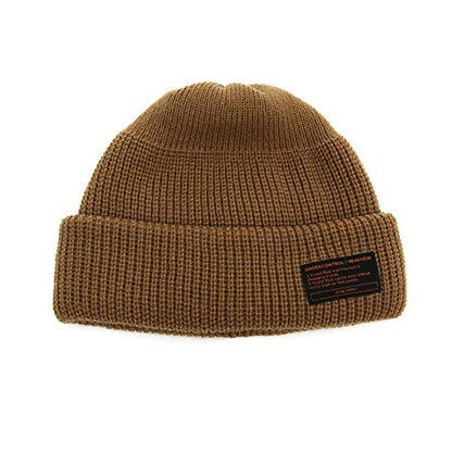 UNDERCONTROL Winter Trawler Fisherman Beanie Men Women Unisex Stylish Plain Docker Skull Hat Roll up Watch Cap Color Pack - color: Combat Desert