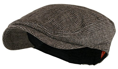 Wonderful Fashion Men's Herringbone Wool Tweed Newsboy IVY Cabbie Driving Hat - color: Lt.brown