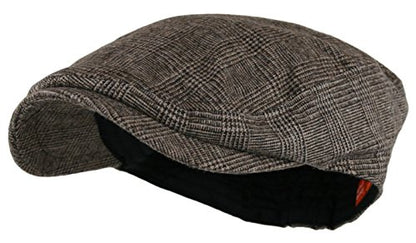 Wonderful Fashion Men's Herringbone Wool Tweed Newsboy IVY Cabbie Driving Hat - color: Lt.brown