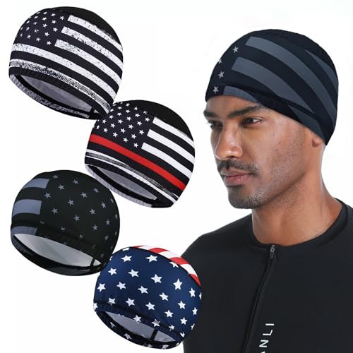 Cooling Skull Caps for Men Hard Hat Helmet Liner Cycling Cap Running Beanie - color: 4pcs Chic Style