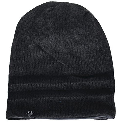 VECRY Mens Slouchy Beanie Knit Skull Cap Long Baggy Hip-hop Winter Summer Hat B305 - color: Stripe-grey, size: Large