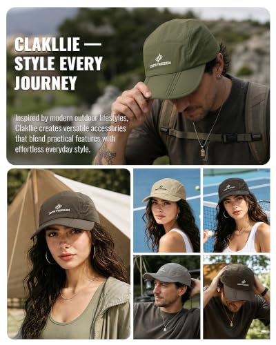 Clakllie Quick Dry 5 Panel Cap for Men Summer Folding Outdoor Hat Breathable Baseball Cap Unstructured Running Hiking Hats - color: Bs26zd01-army Green