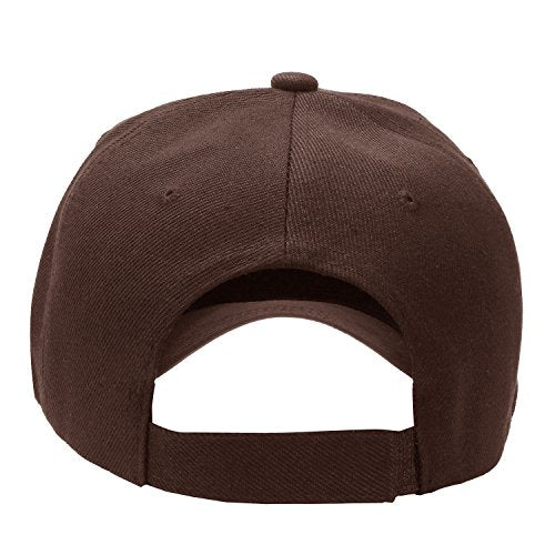 Falari Wholesale Bulk Lot 12-Pack Baseball Cap Adjustable Size Plain Blank Solid Color - color: Brown