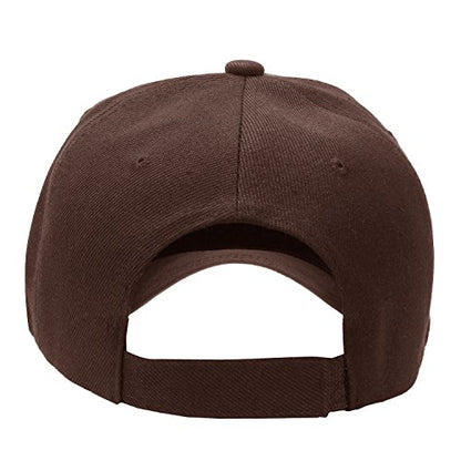 Falari Wholesale Bulk Lot 12-Pack Baseball Cap Adjustable Size Plain Blank Solid Color - color: Brown