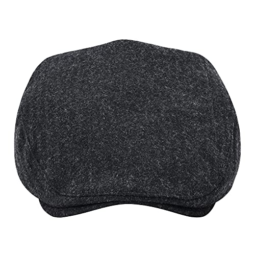 STARANCE Men Wool Blend Newsboy Cap Flat Hat - color: Dark Gray, size: 7 3/4