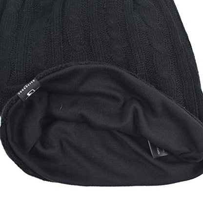 VECRY Men's Slouch Beanie Skull Cap Long Baggy Hip-Hop Winter Summer Hat - color: Cable-black