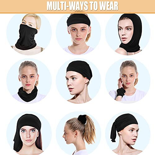 Neck Gaiter Face Mask: Cooling UV Protection Face Cover Breathable - color: Black&grey&green&blue