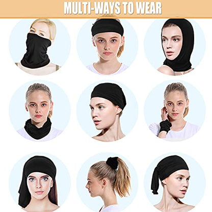 Neck Gaiter Face Mask: Cooling UV Protection Face Cover Breathable - color: Black&grey&green&blue