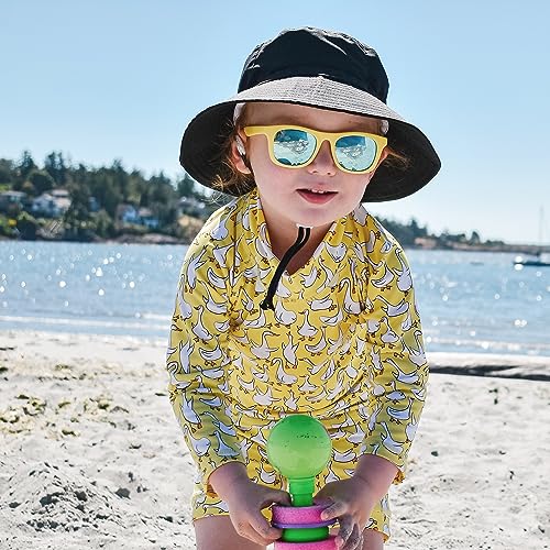 JAN & JUL Kids' Quick Dry Beach Bucket Sun-Hat for Swimming - color: Black, size: 5-12 Years