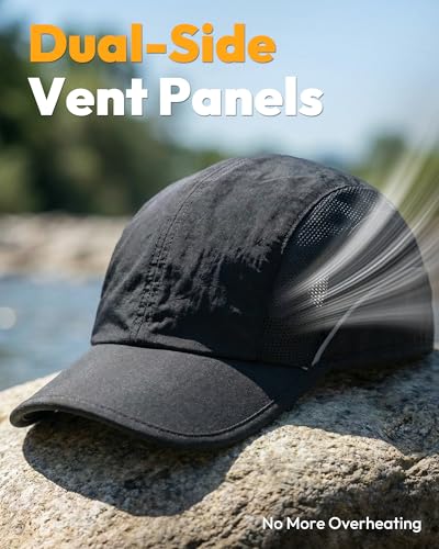 Mens Womens Baseball Caps Hat Breathable Sun Protection Running Golf Hats for Men Women for Outdoor Activities - color: Black