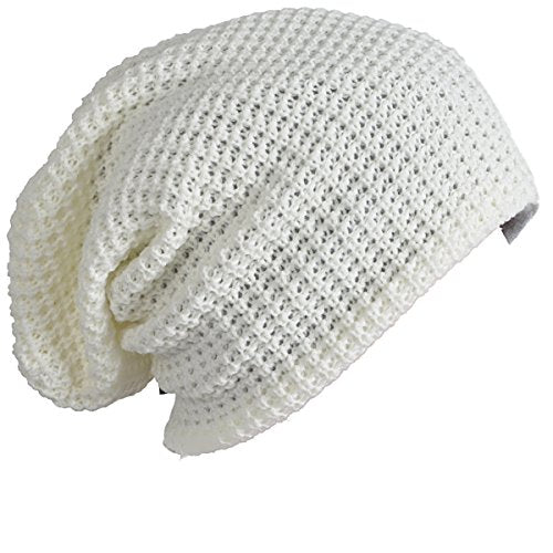FORBUSITE Mens Slouchy Long Beanie Knit Cap for Summer Winter, Oversize - color: B08-cream, size: Large