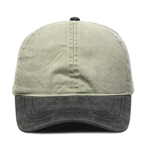 The Vintage Year Ponytail Open Back Washed/Brushed Cotton Adjustable Baseball Sports Cap - color: Black/Khaki