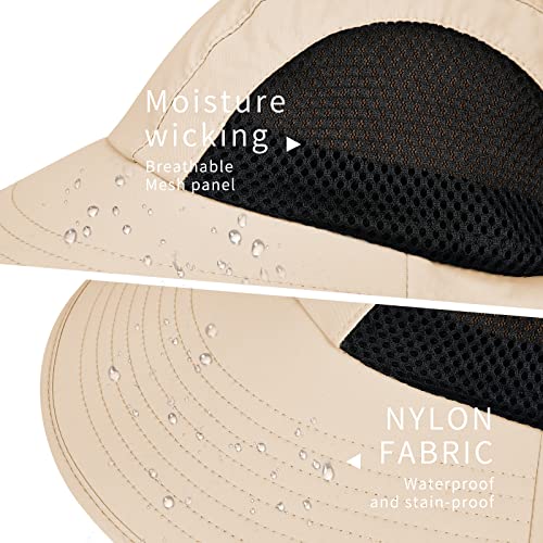 Sun Hat for Men Women with Neck Flap,UPF 50+ UV Protection Fishing Hat - color: 1pack-beige