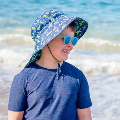 JAN & JUL 50+ UPF Quick-Dry Sun-Hats for Boys - color: Dinoland, size: 6-24 Months
