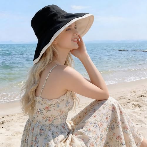 Sun Hats for Women Reversible Foldable Bucket Hat Outdoor UV Protection Hat