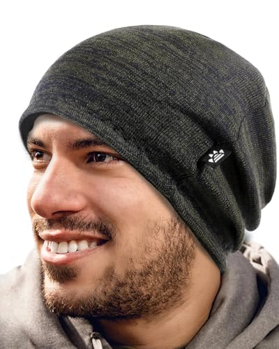 Lvaiz Winter Fleece Lined Beanie Hat for Men Women Reversible Skull Cap - color: Mixed Coffee+black
