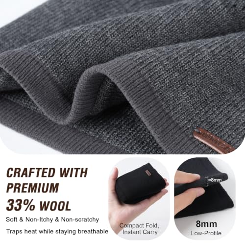 Wmcaps 33% Wool Blend Beanie for Men & Women, Warm Breathable Skull Cap - color: Navy Blue