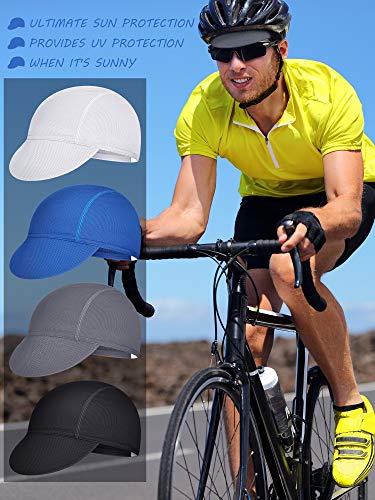 SATINIOR 4 Pieces Cycling Caps for Men Breathable - color: White, Grey, Black, Blue