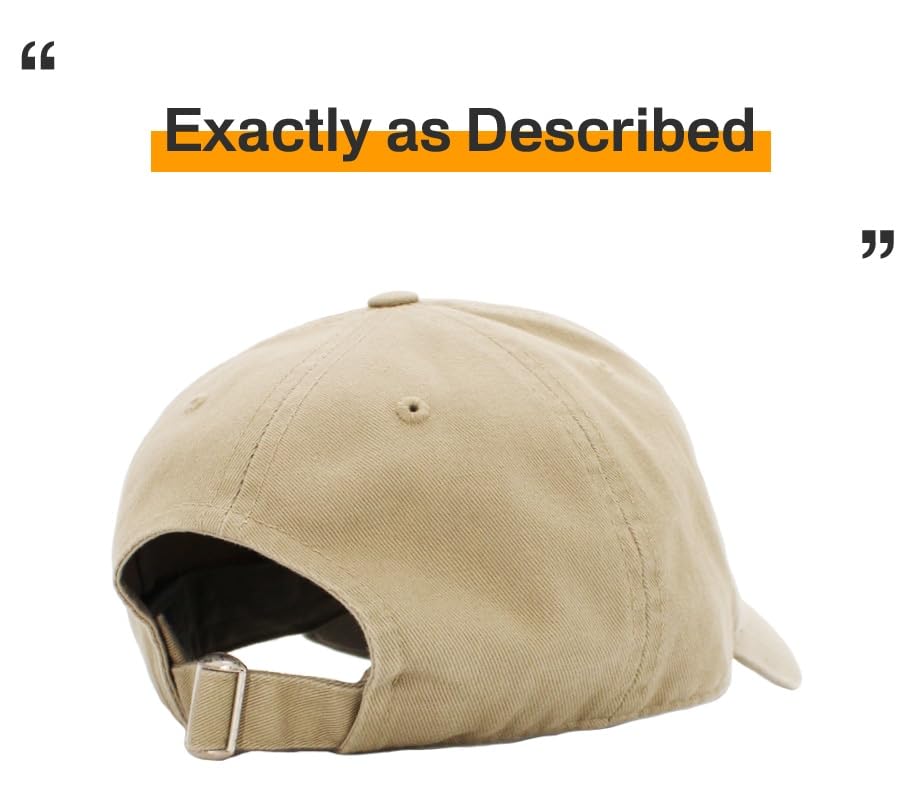 KBETHOS® Classic Washed Cotton Baseball Cap - color: Khaki