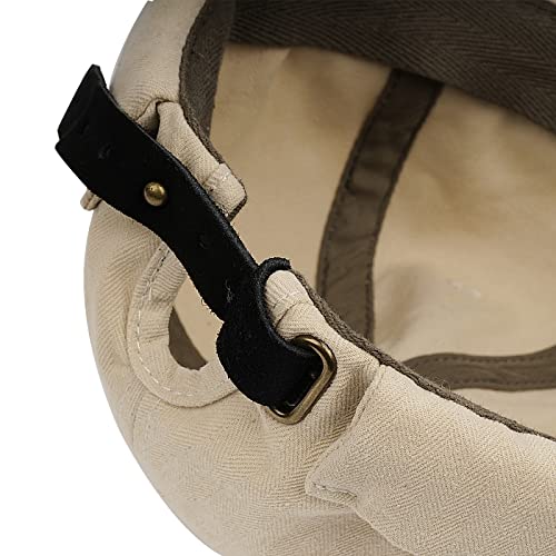 Croogo Cotton Brimless Hat for Men Rolled Cuff Docker Cap Casual Worker Hat - color: M-ct84-beige