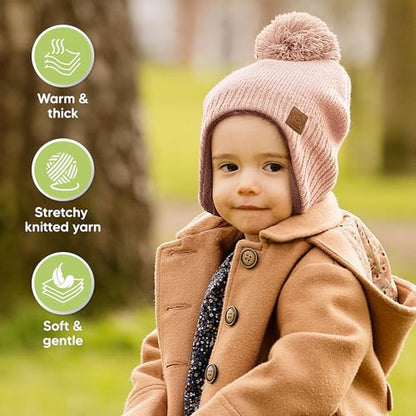KeaBabies Baby Beanies, Winter Baby Hats for Boys, Girls (Blush, 6-36M) - color: Blush