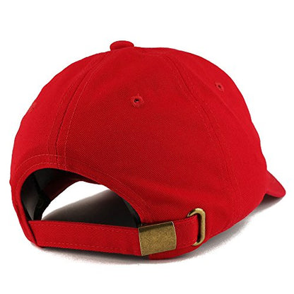 Trendy Apparel Shop Planet Embroidered Low Profile Soft Cotton Dad Hat Cap - color: Red