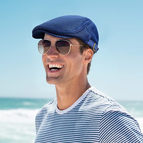 Geyoga 6 Pcs Men's Flat Cap Newsboy Hat Adjustable - style: Adjustable