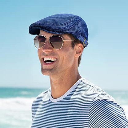 Geyoga 6 Pcs Men's Flat Cap Newsboy Hat Adjustable - style: Adjustable