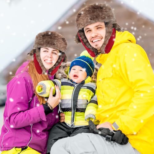 SATINIOR 1 Pcs Unisex Trapper Hat with Chin Strap Earflaps Hat - color: Red