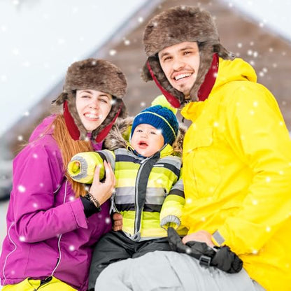 SATINIOR 1 Pcs Unisex Trapper Hat with Chin Strap Earflaps Hat - color: Red