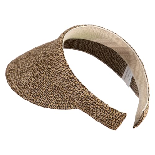 UPF 50+ Paper Braid Clip On Visor - color: Brown Black
