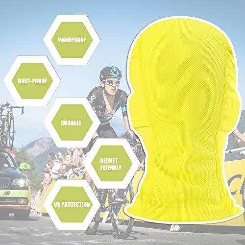 Balaclava Face Mask Adjustable Windproof UV Protection Hood - color: Yellow