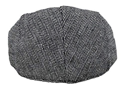 Wonderful Fashion Men's Classic Herringbone Tweed Wool Blend Newsboy Ivy Hat (Large/X-Large, Charcoal) - color: Grey, size: Small-Medium