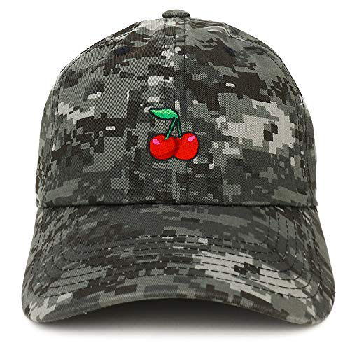 Trendy Apparel Shop Cherry Patch Brushed Cotton Unstructured Dad Hat - color: Digital Night Camo