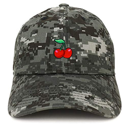 Trendy Apparel Shop Cherry Patch Brushed Cotton Unstructured Dad Hat - color: Digital Night Camo