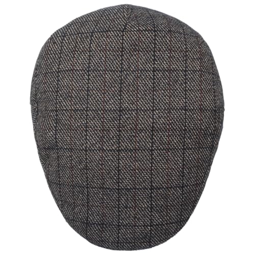 Men's Newsboy Hat with Earflaps Flat Ivy Caps Irish Cabbie Cap - color: Coffee Square