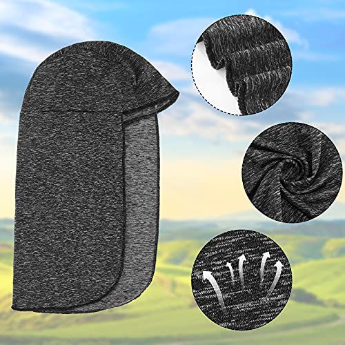 Geyoga 2 Pieces Hard Hat Sun Shade Cooling Skull Cap Neck Cover Elastic Fishing Hat for Women Men Outdoor Dark Gray
