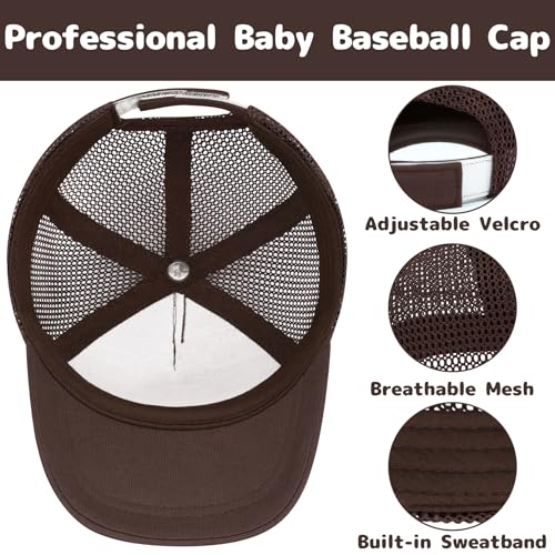 Olreco Baby Baseball Cap Toddler Baseball Hat with Mesh Infant Hat for Baby Boy Hats Toddler Ball Cap Kids Trucker Hats Girls - color: Coffee Brown, size: 2-5T