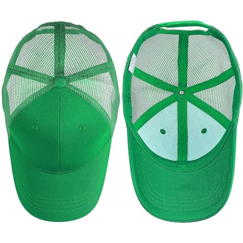 Falari Trucker Hat Baseball Cap Structured Plain Design 6 Panel, Adjustable Size - color: 1pk Kelly Green