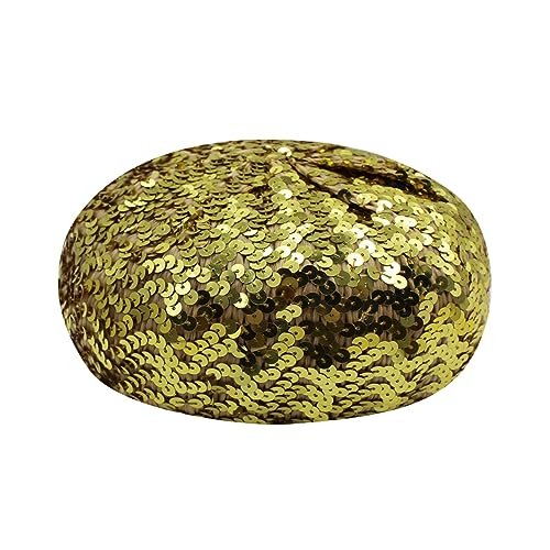 JUMISEE Sparkly Sequin Berets for Women Girls Fashion Beanie Hat Costume Accessories for Festival Party Dance - color: Gold