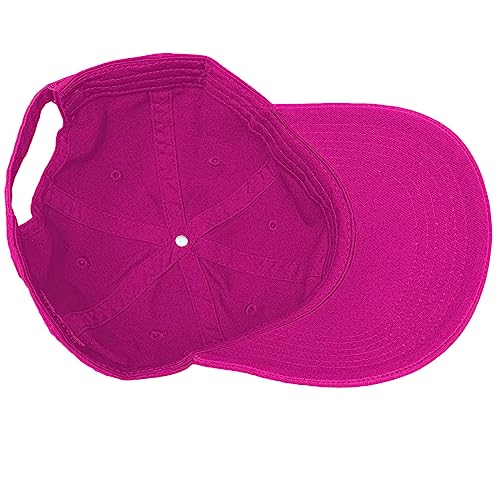 Glory Max 100% Cotton Baseball Cap Classic Plain Low Profile Golf Dad Hat Buckle Adjustable - color: Hot Pink