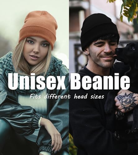 100% Cotton Beanies for Men Women Unisex Cuffed Knitted Skull Cap - color: Navy Blue